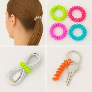 100 Neon Spiral Hair Tie Favor Set – Cute, Colorful & Practical!